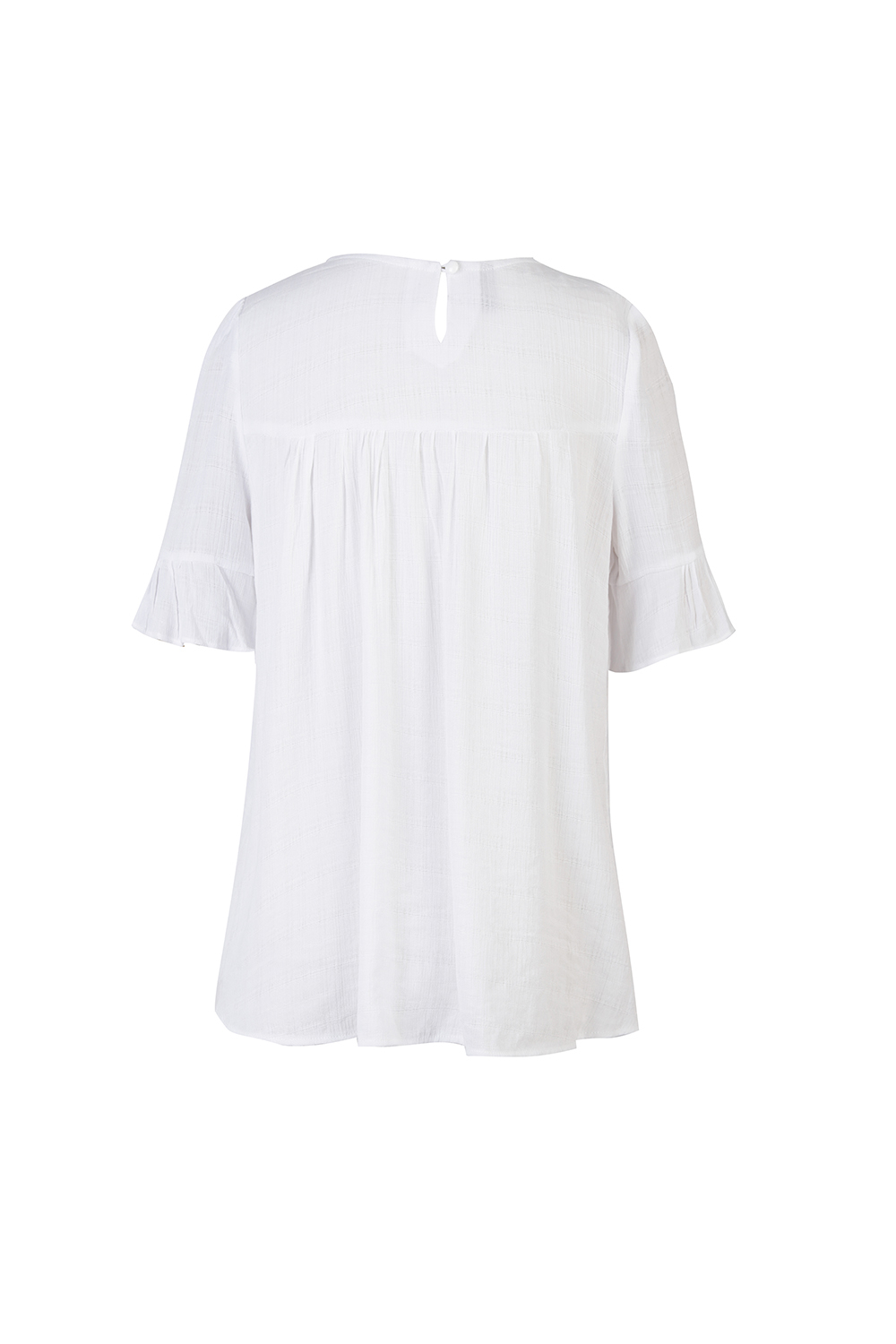 Áo baby doll trắng tay viền bèo 