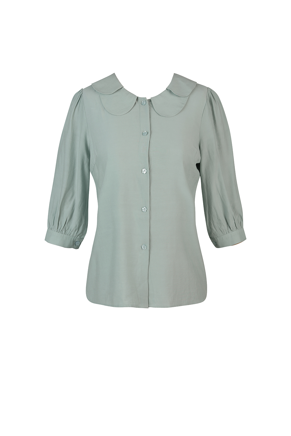 Áo sơ mi cổ sen tay lỡ 