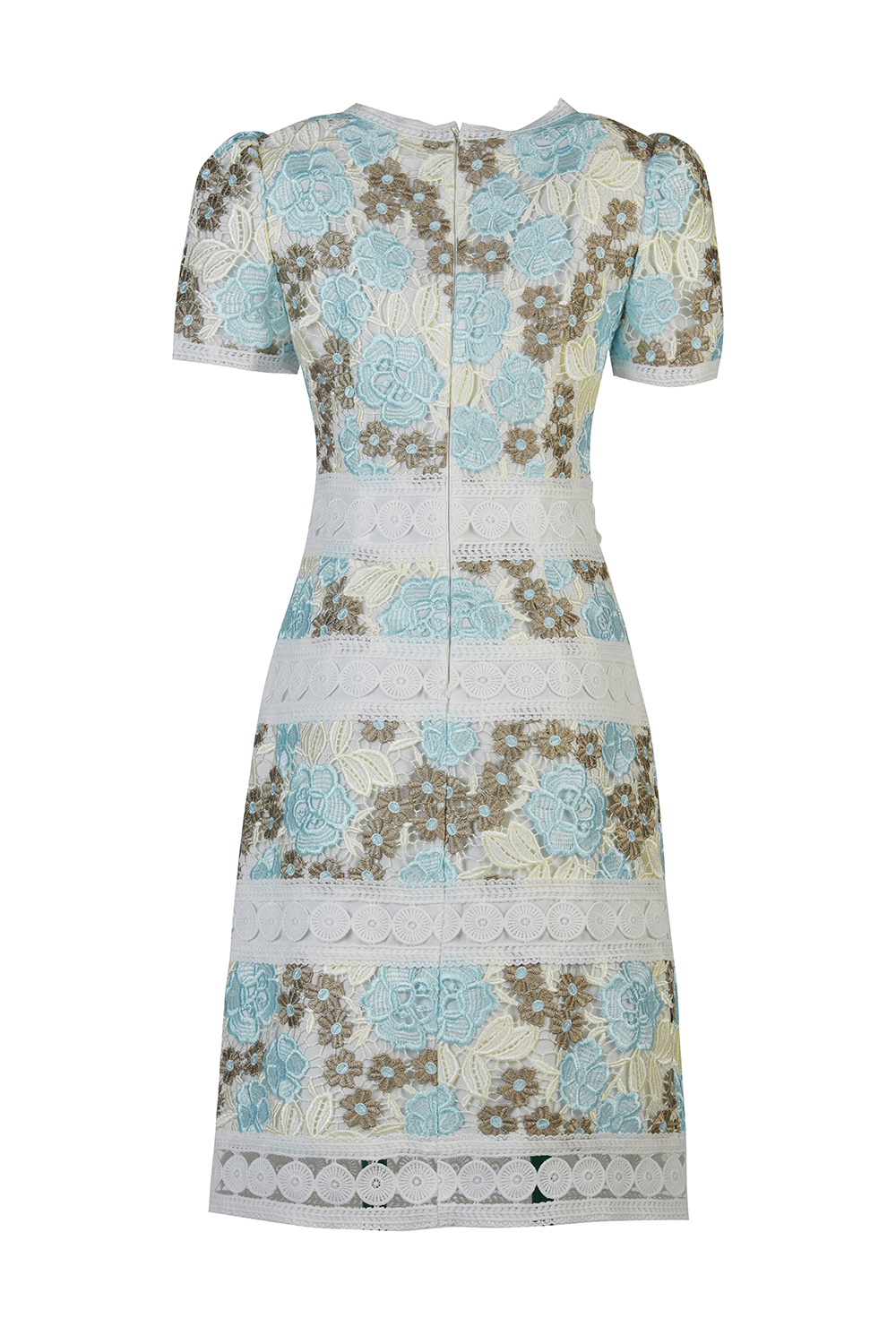 Đầm ren hoa tay ngắn 