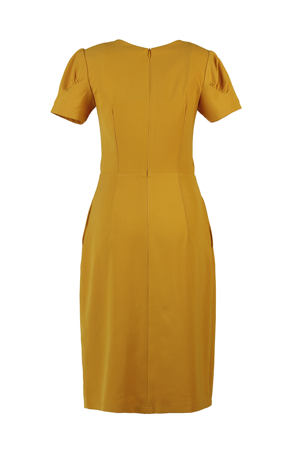 Đầm chữ A cổ V đính nút 