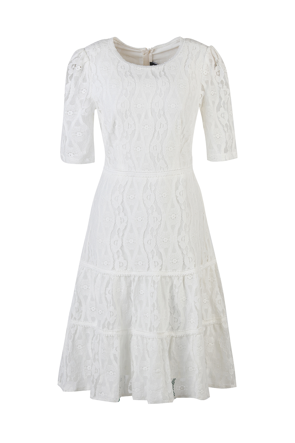 Đầm ren xòe tay lửng 