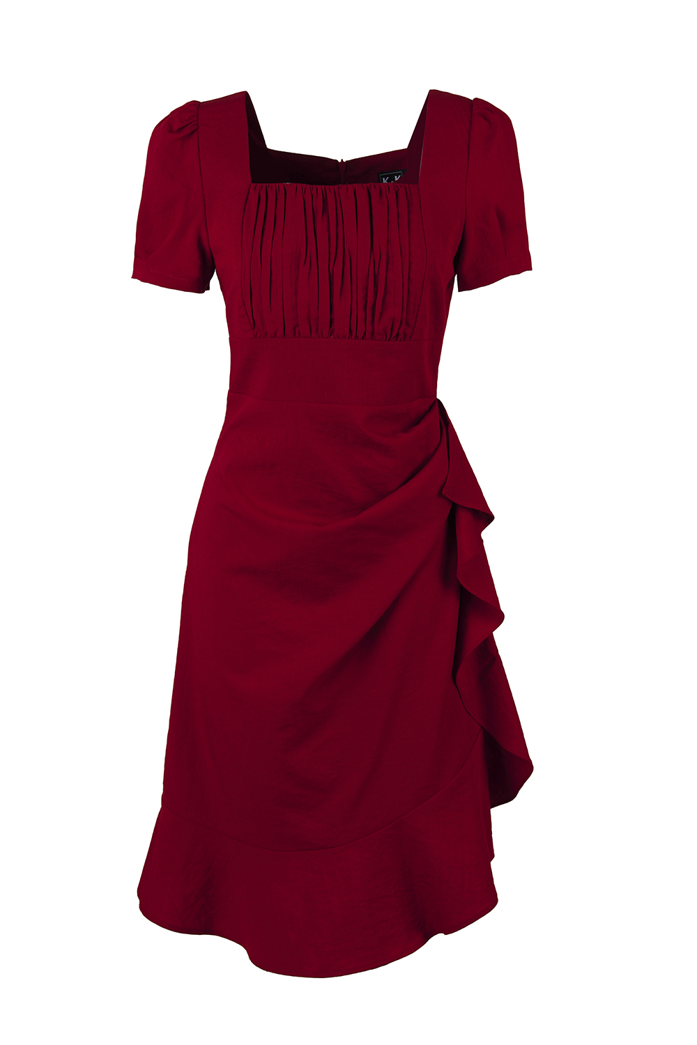 Đầm chữ A phối bèo nhún eo 