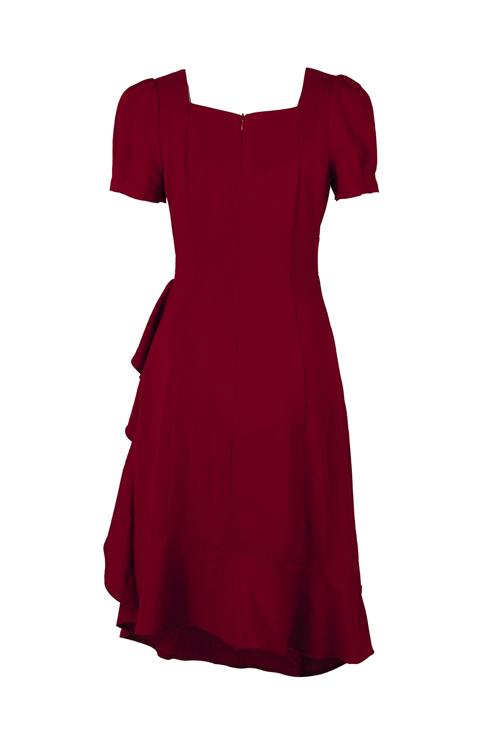 Đầm chữ A phối bèo nhún eo 