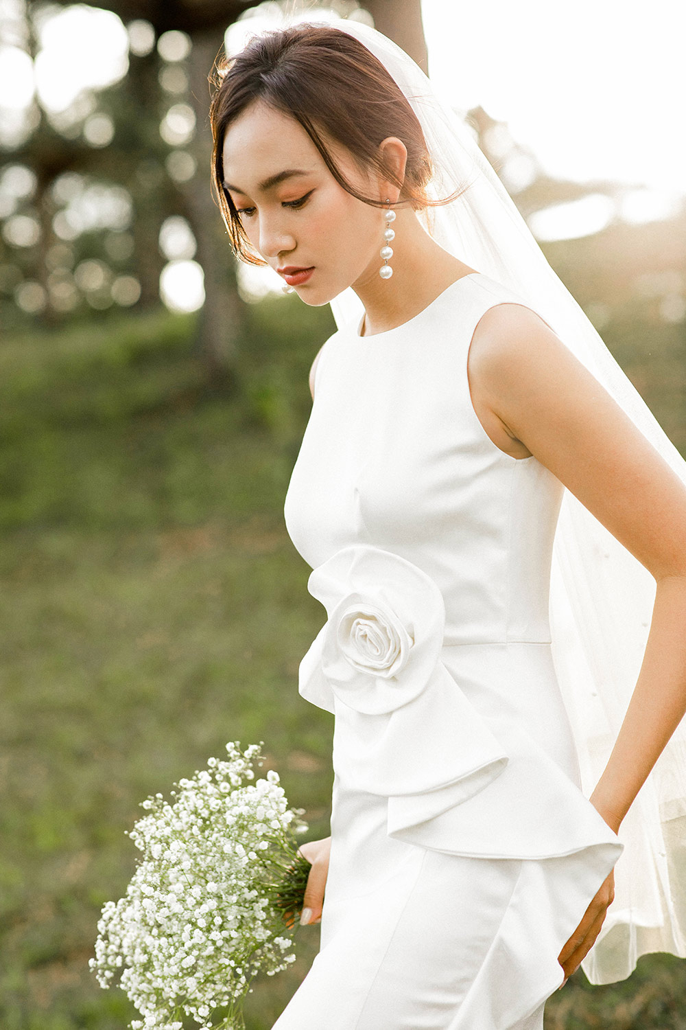 Đầm dự tiệc đuôi cá dáng dài 