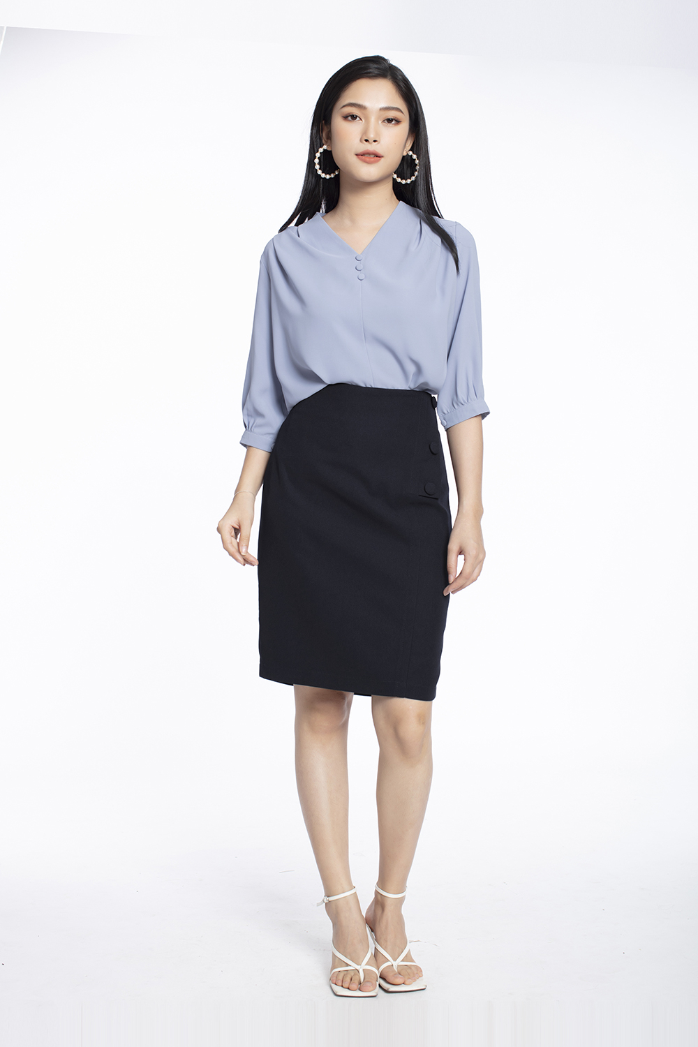 Áo sơ mi công sở nữ tay lỡ 