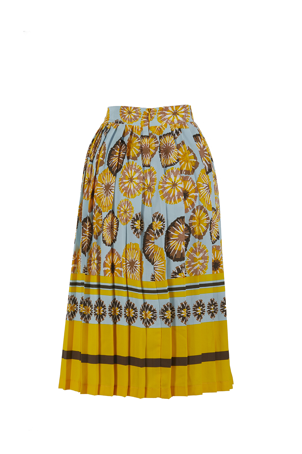 Chân váy xếp ly họa tiết tươi sáng 