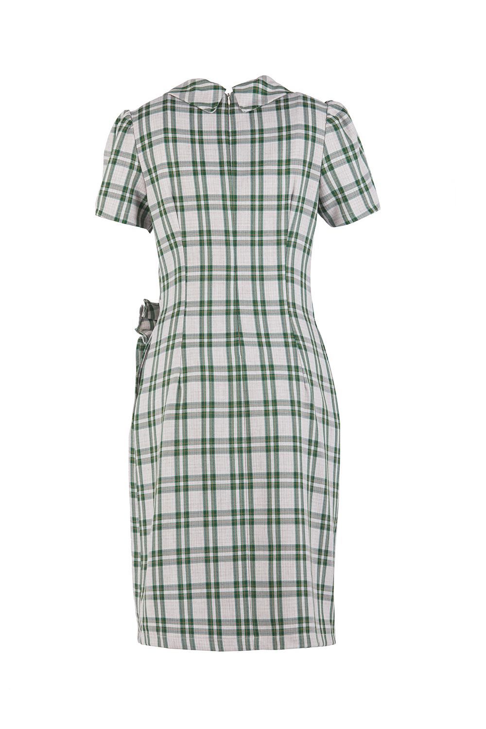 Đầm caro dáng chữ A cổ đan-tông 