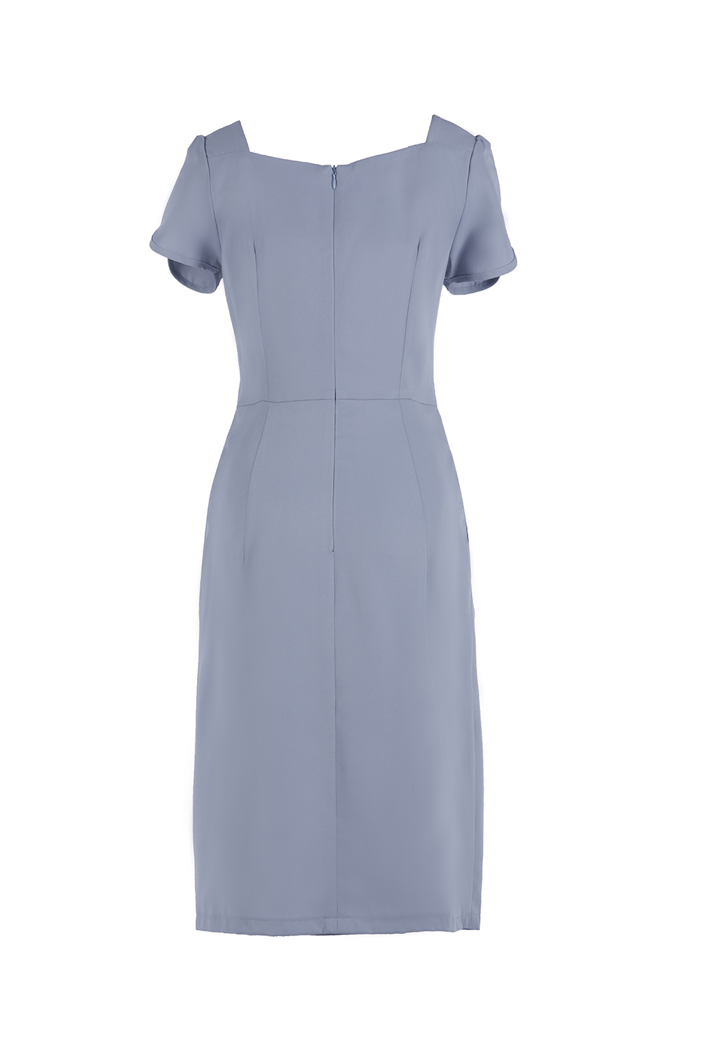 Đầm chữ A cổ vuông phối nơ