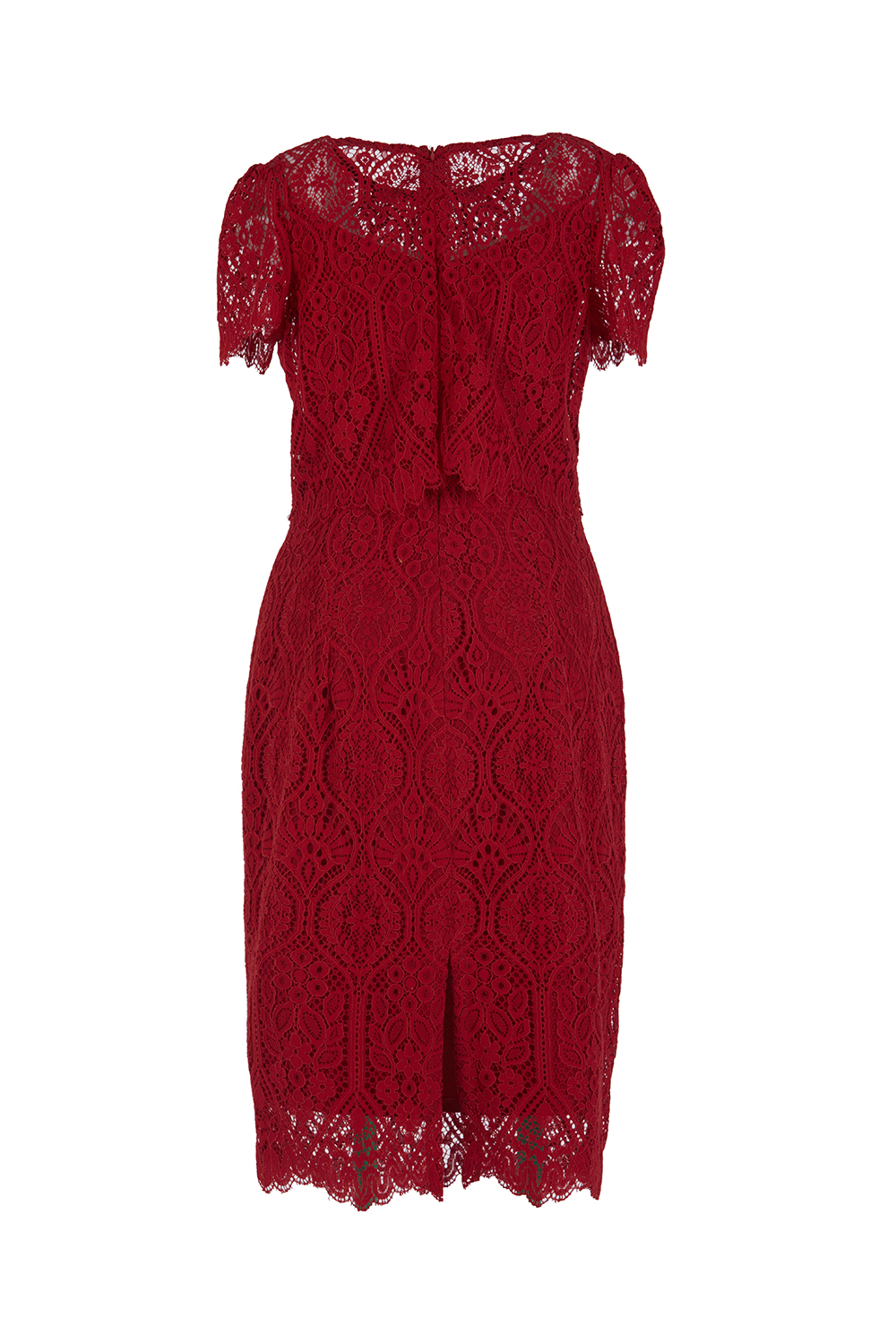Đầm nhung phối ren đỏ đính nơ | Thương hiệu thời trang công sở cho phái đẹp