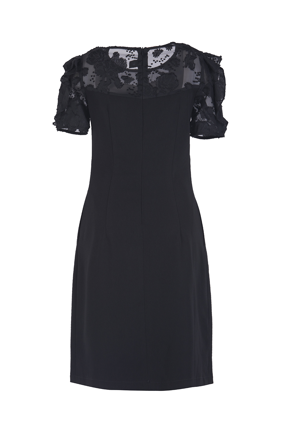 Đầm đen dáng chữ A phối voan cóc 