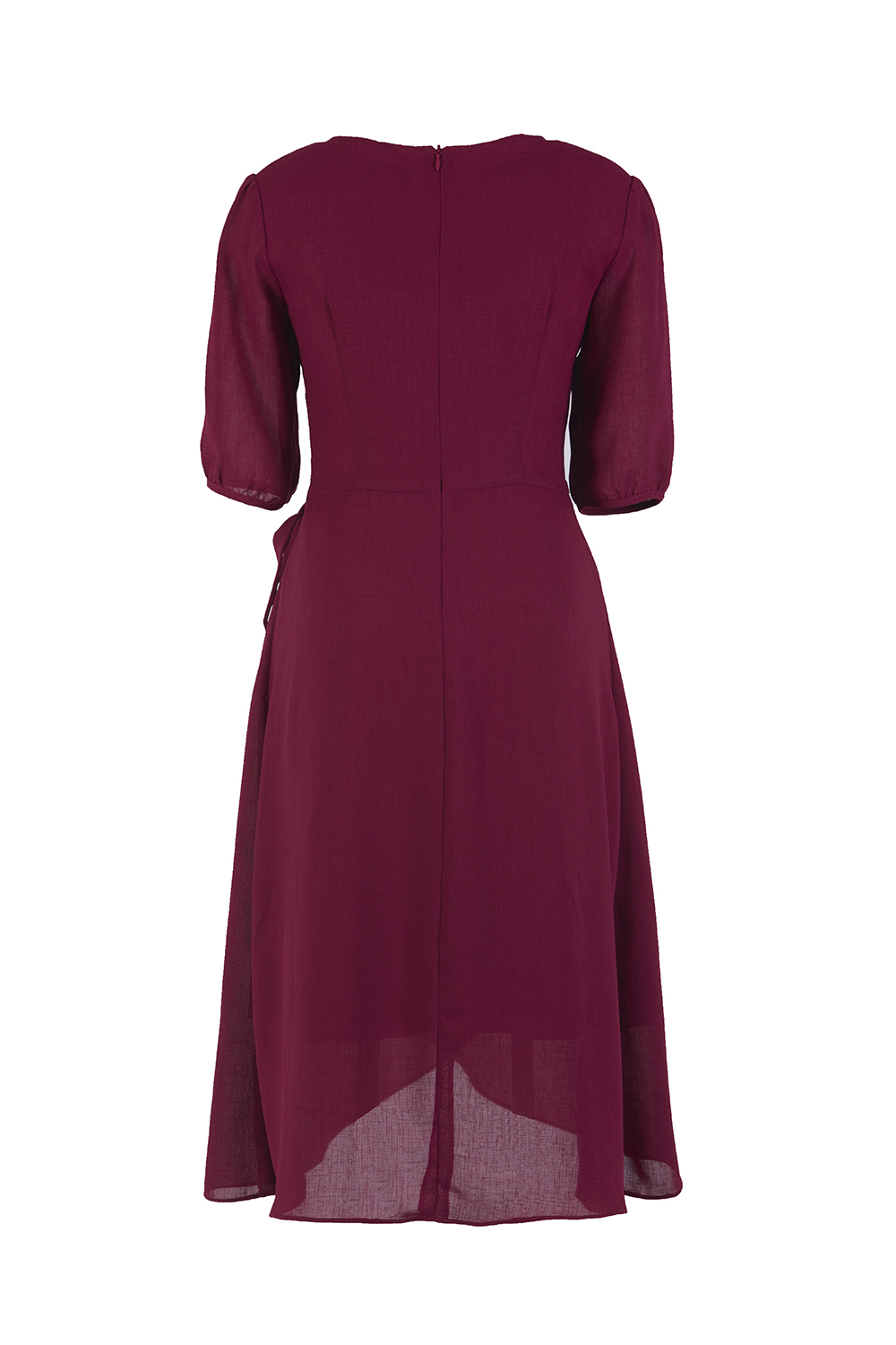 Đầm chữ A tùng váy đắp xéo phối nơ eo 