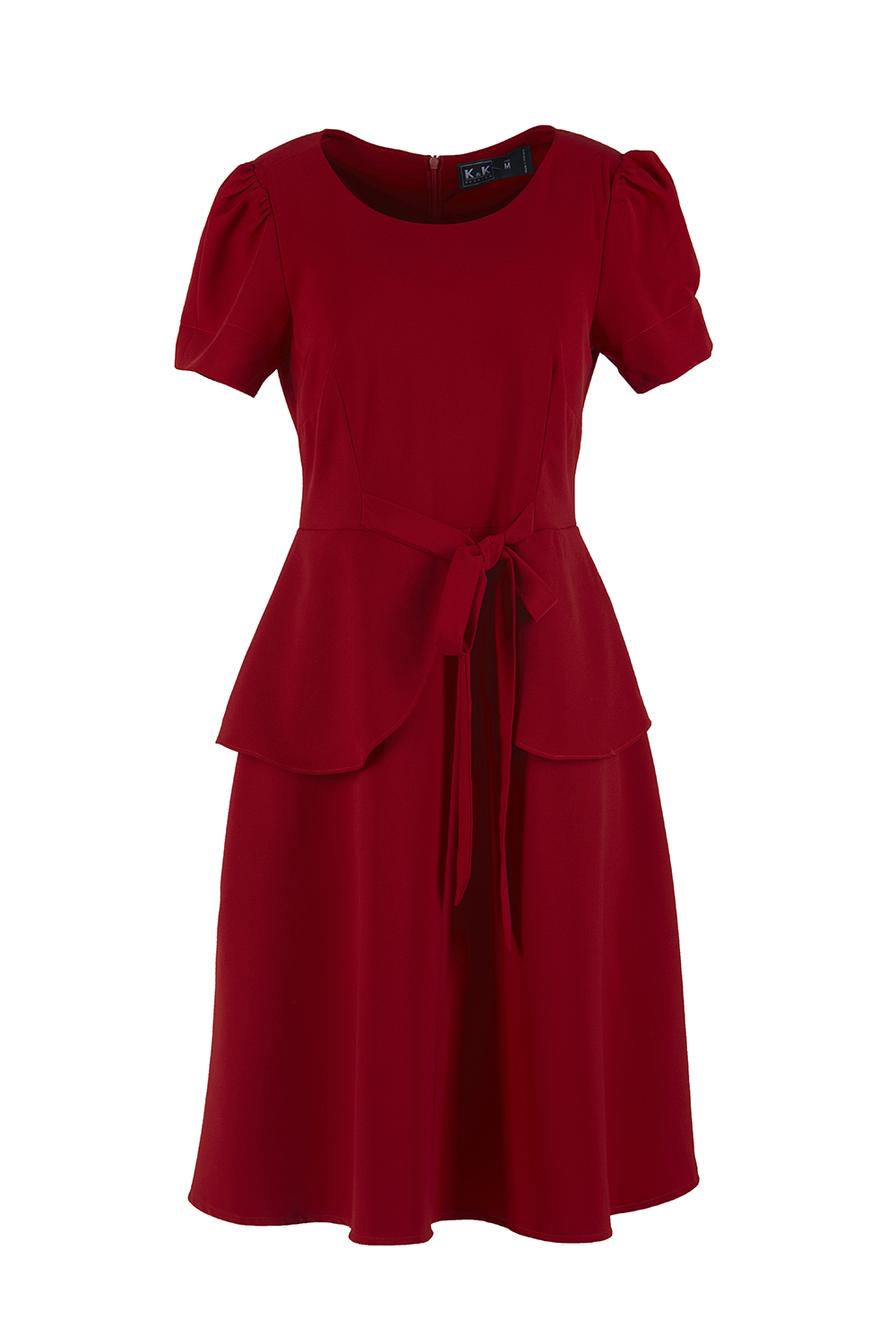 Đầm peplum dáng xòe phối nơ eo 