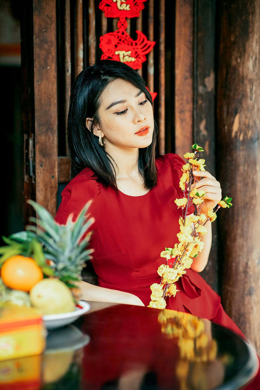 Đầm peplum dáng xòe phối nơ eo 