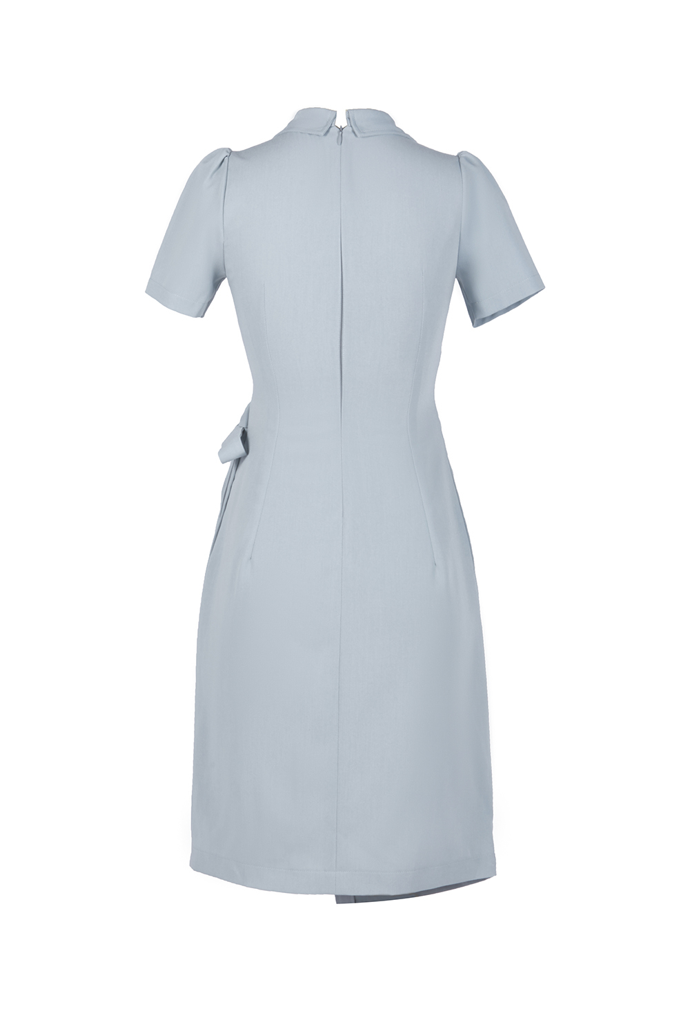 Đầm chữ A vạt đắp chéo phối nơ eo 