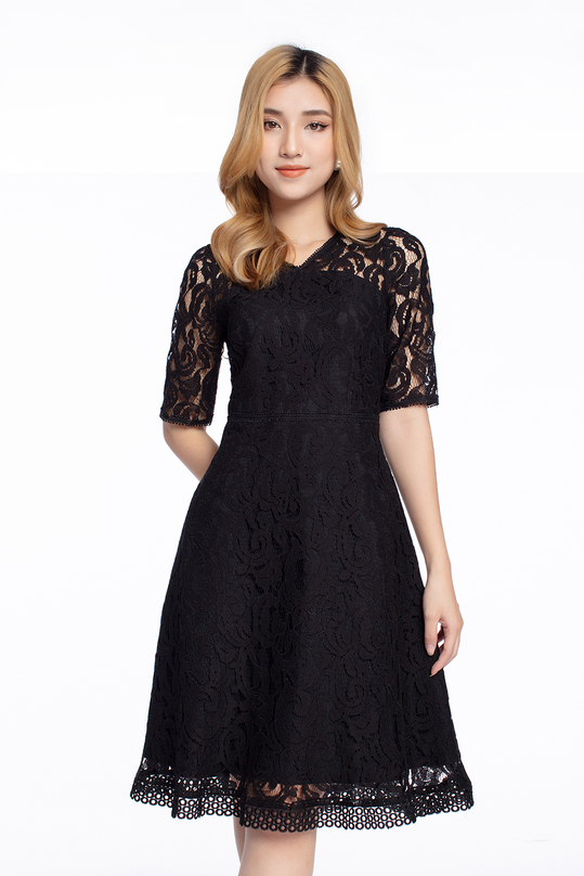 Đầm ren tay lỡ KK102-36