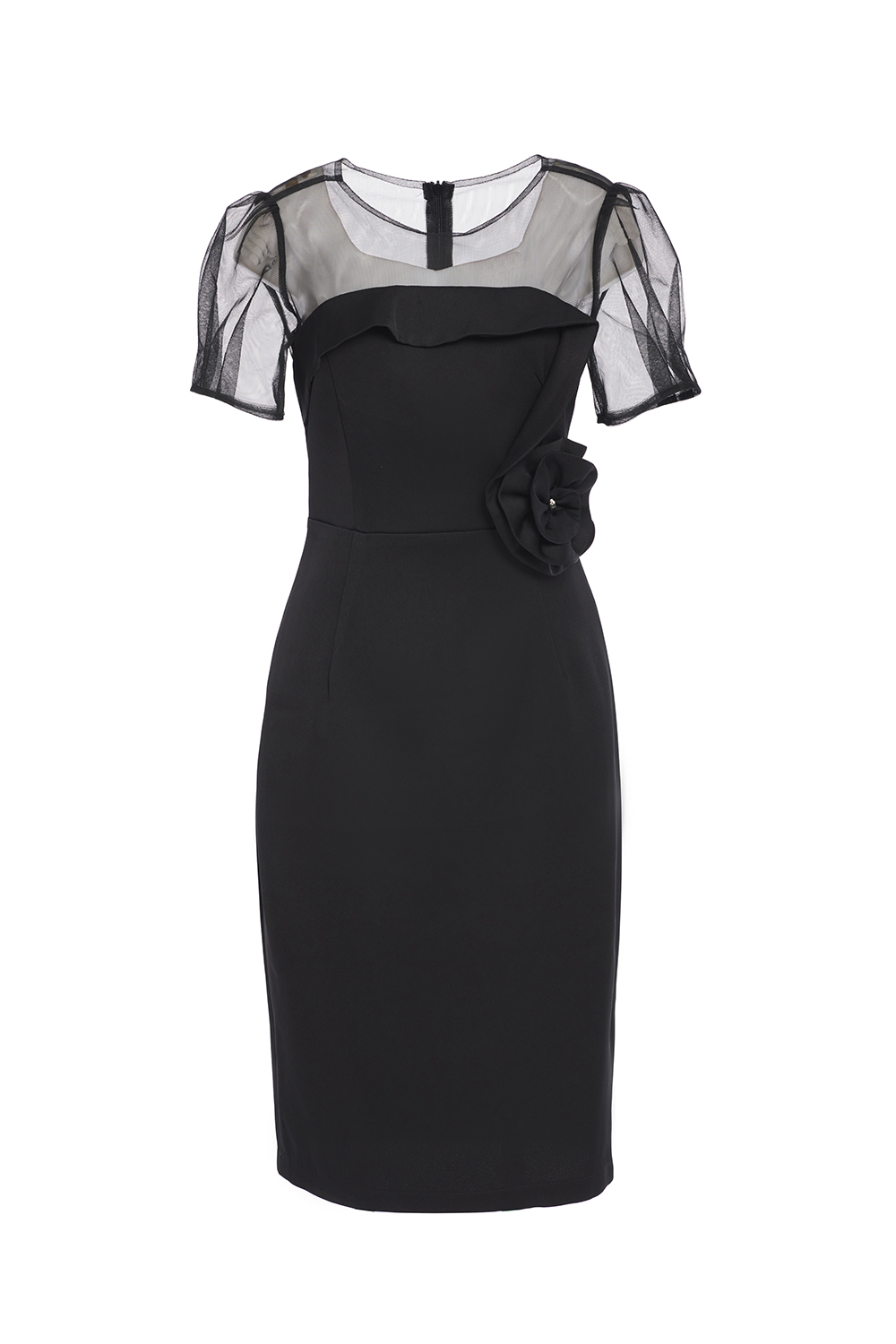 Đầm đen ôm body phối lưới đính nơ eo KK10306  Thời trang công sở KK  Fashion