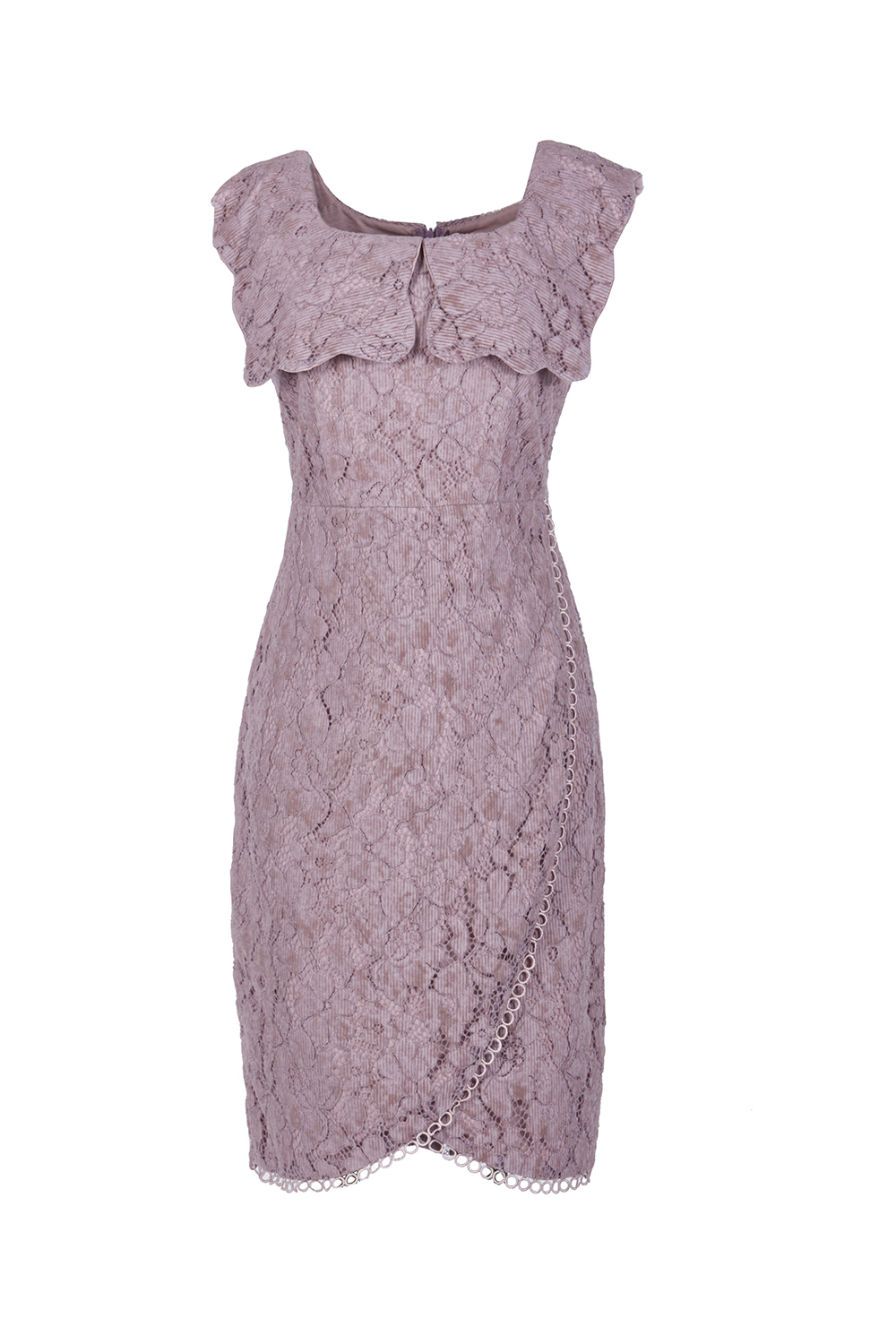 Đầm ren ôm tùng váy đắp chéo 