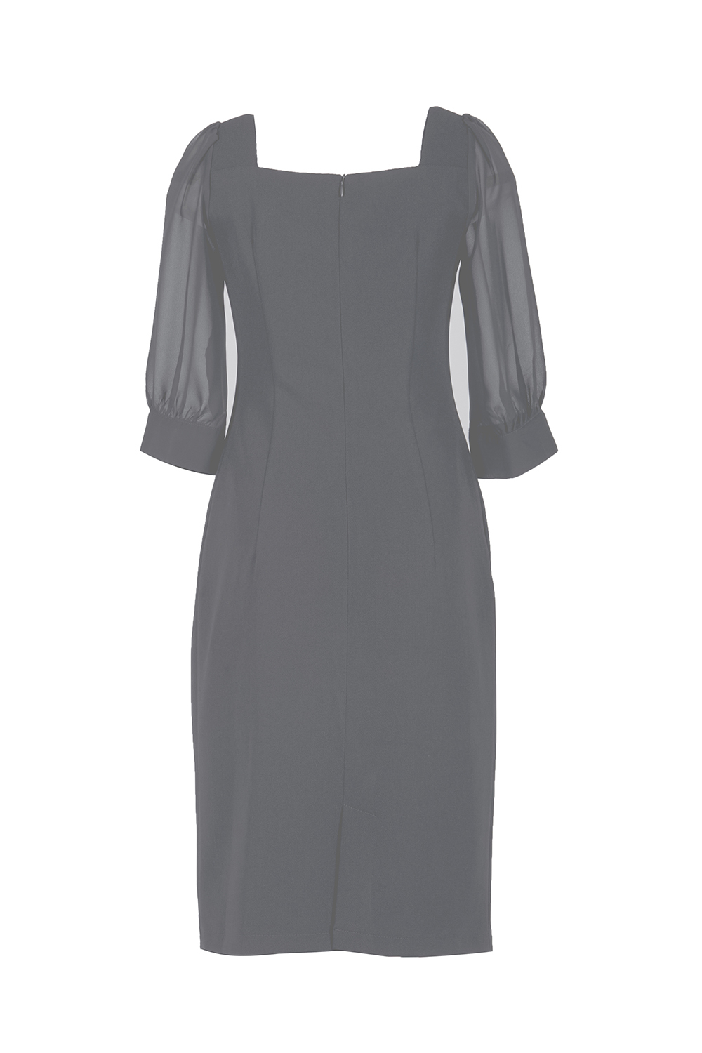 Đầm sơ mi màu đen tay lỡ phối voan 