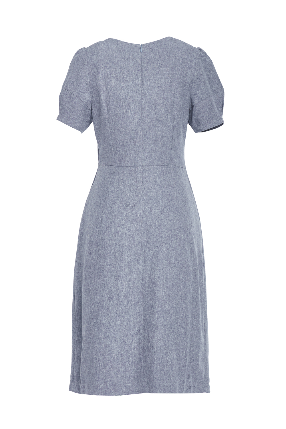 Đầm chữ A tùng xẻ tà phối nút 