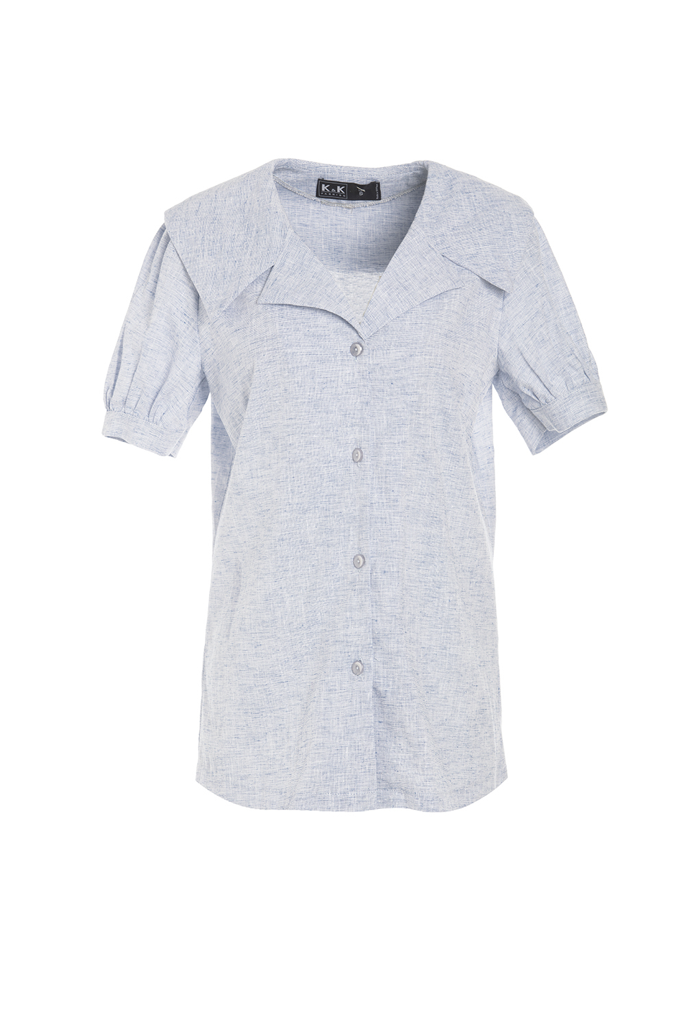 Áo sơ mi cổ lá sen cách điệu 