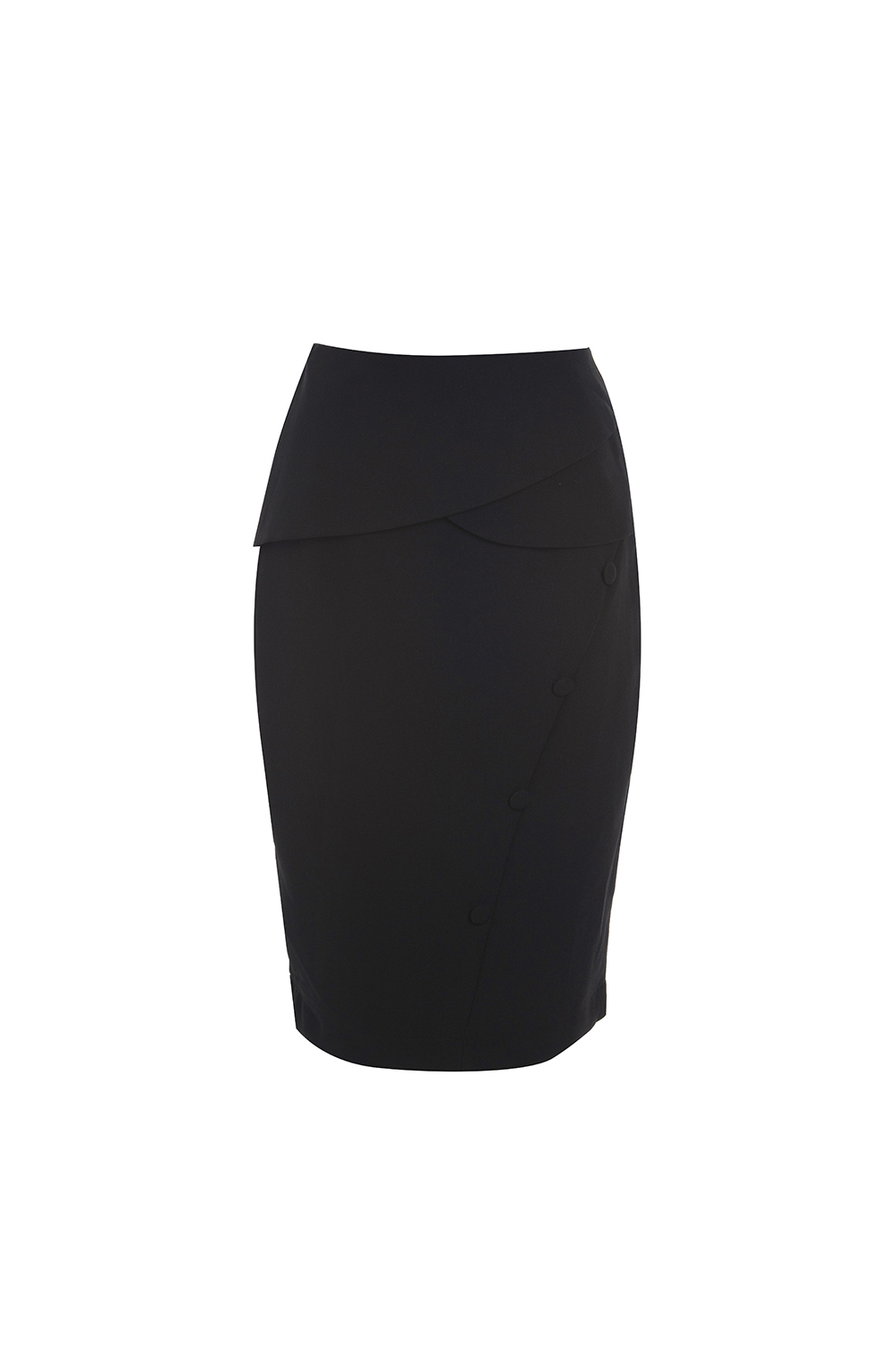 Chân váy bút chì phối nút 