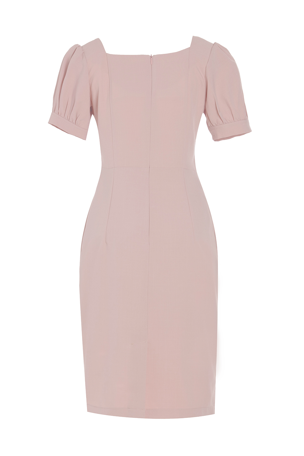 Đầm chữ A cổ vuông phối nút 