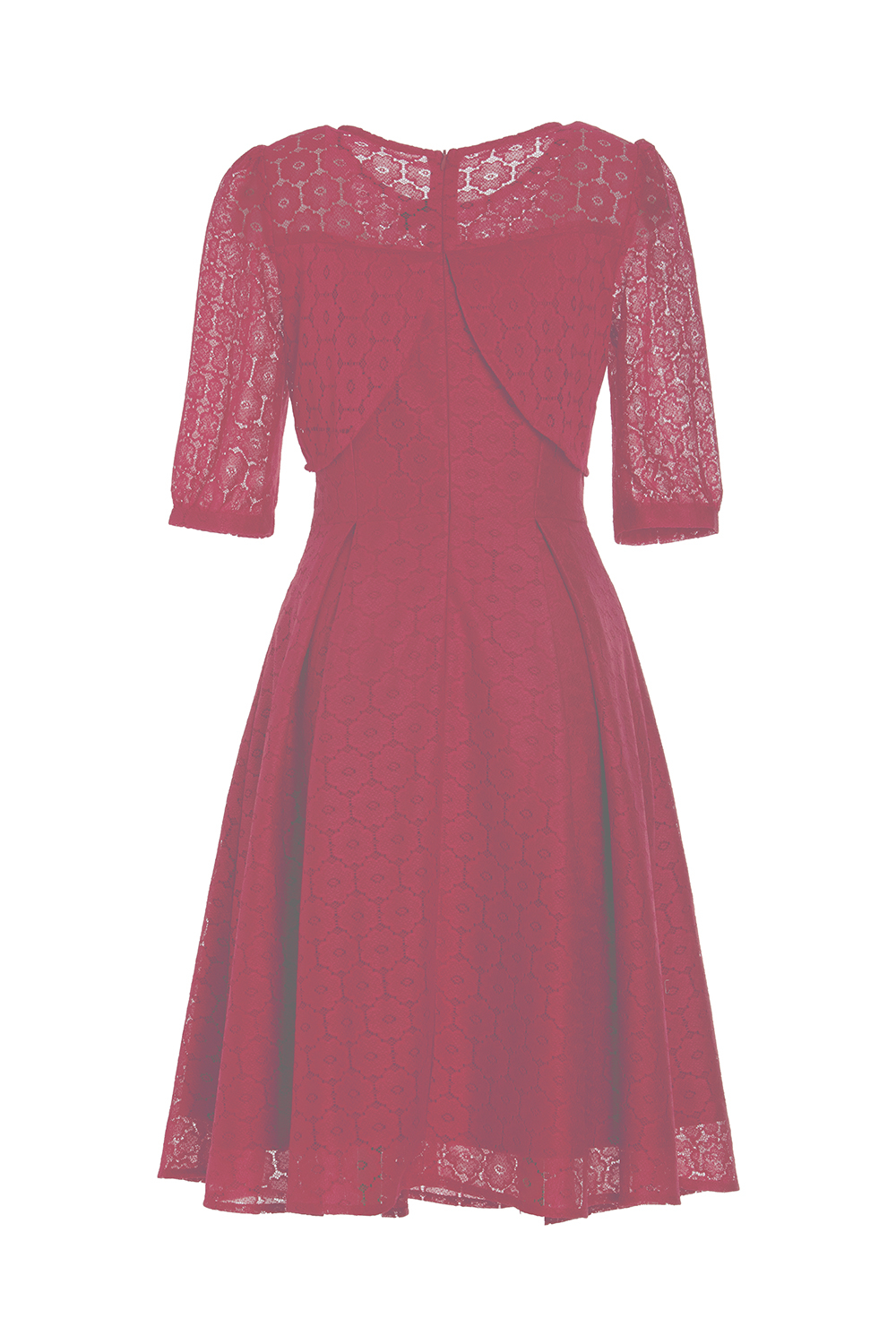 Đầm ren dáng xòe phối nơ ngực 