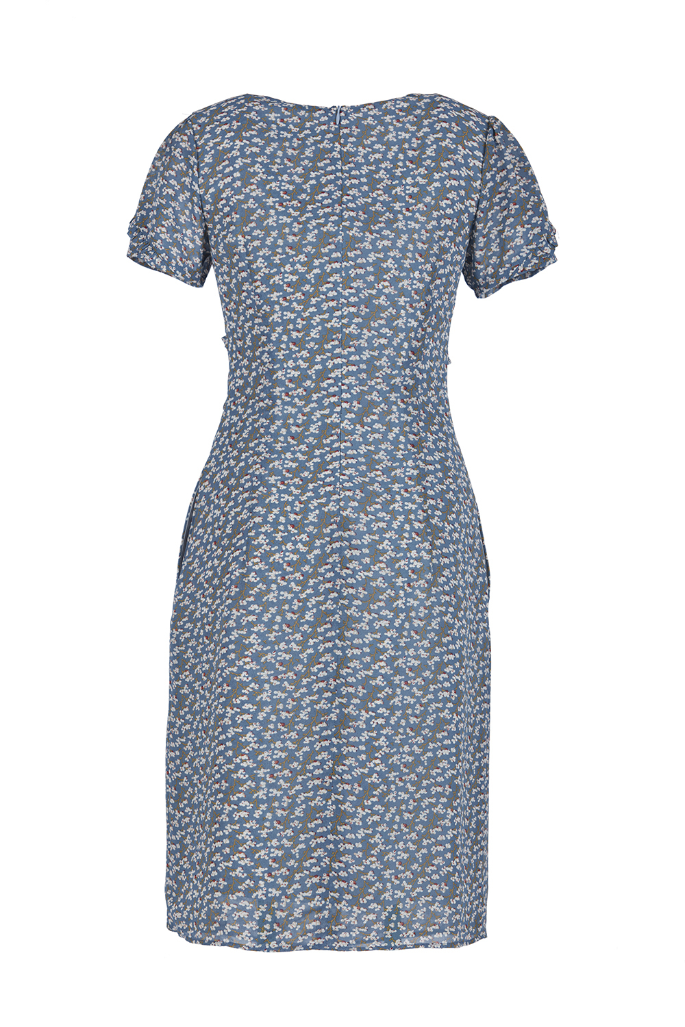 Đầm voan hoa nhí dáng chữ A cổ V 