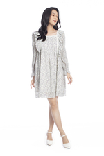 Đầm babydoll tay dài họa tiết hoa