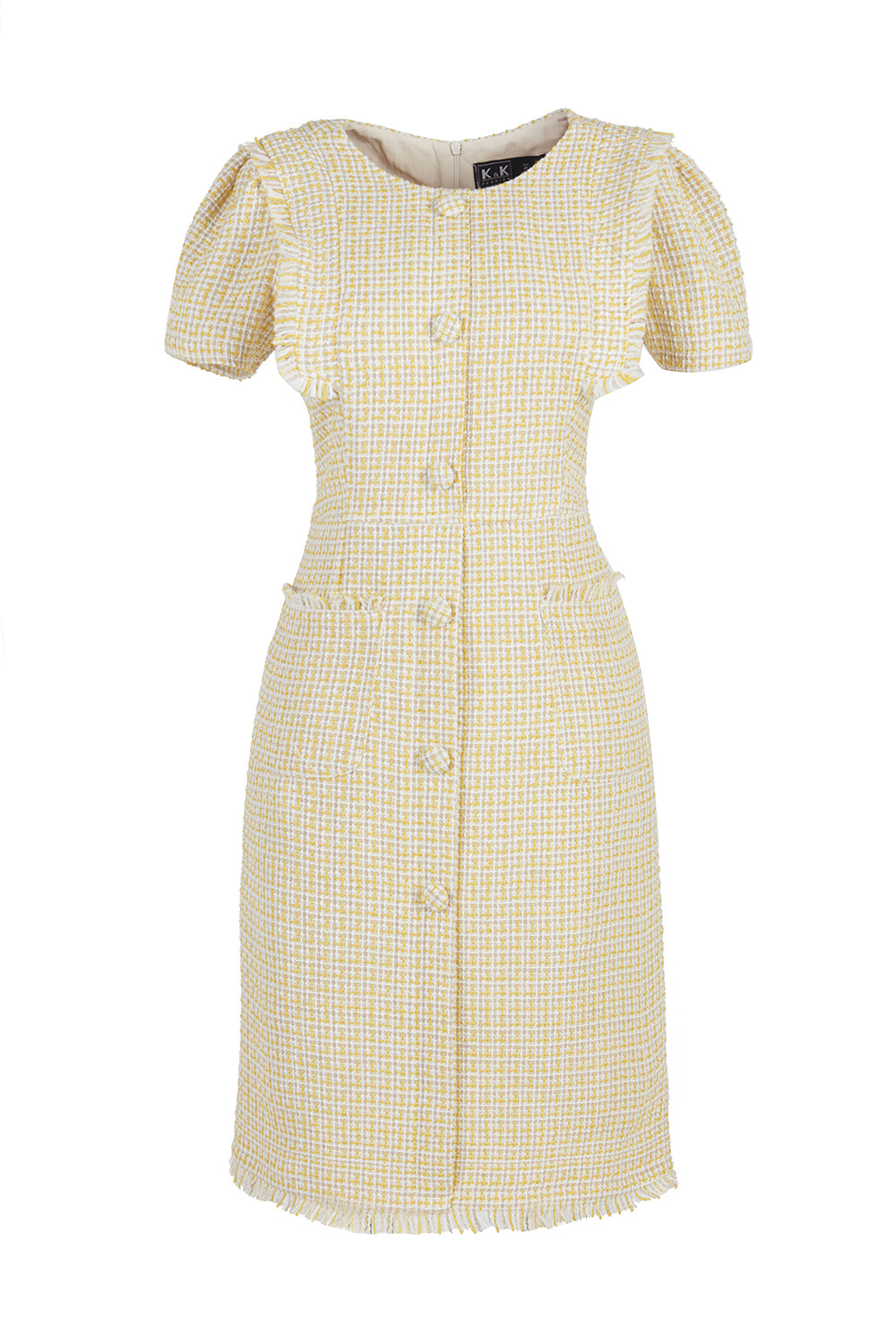 Đầm chữ A phối nút có túi 