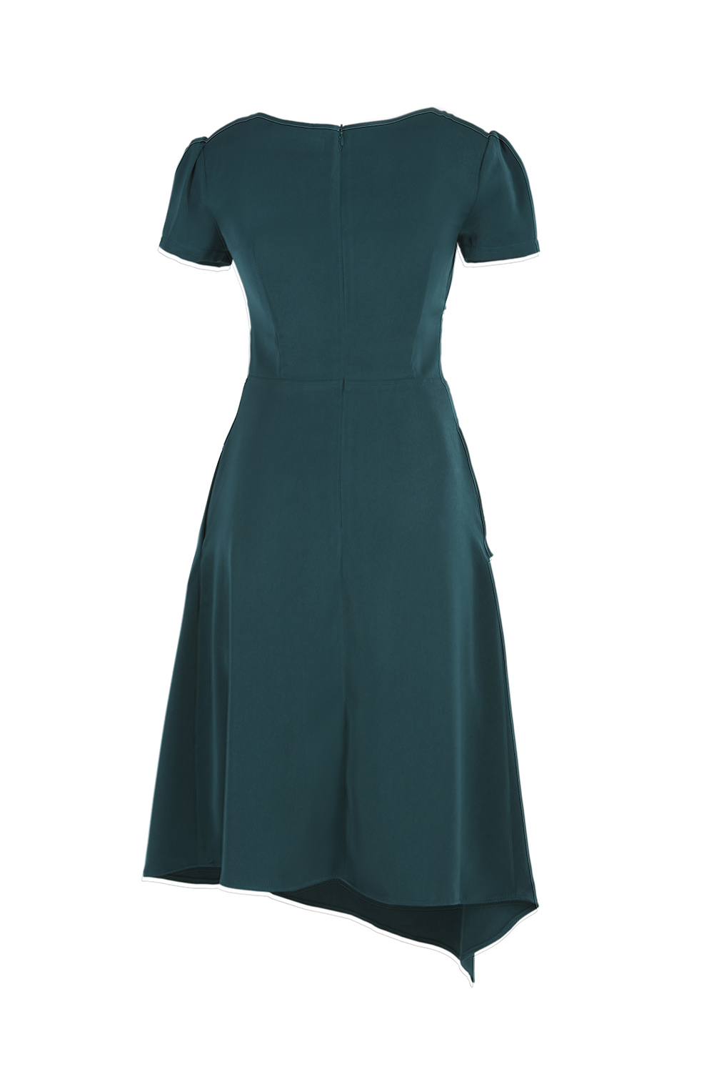 Đầm chữ A tà xéo cổ nhấn nơ 