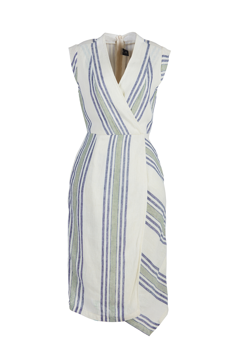 Đầm quấn wrap dress họa tiết kẻ sọc 