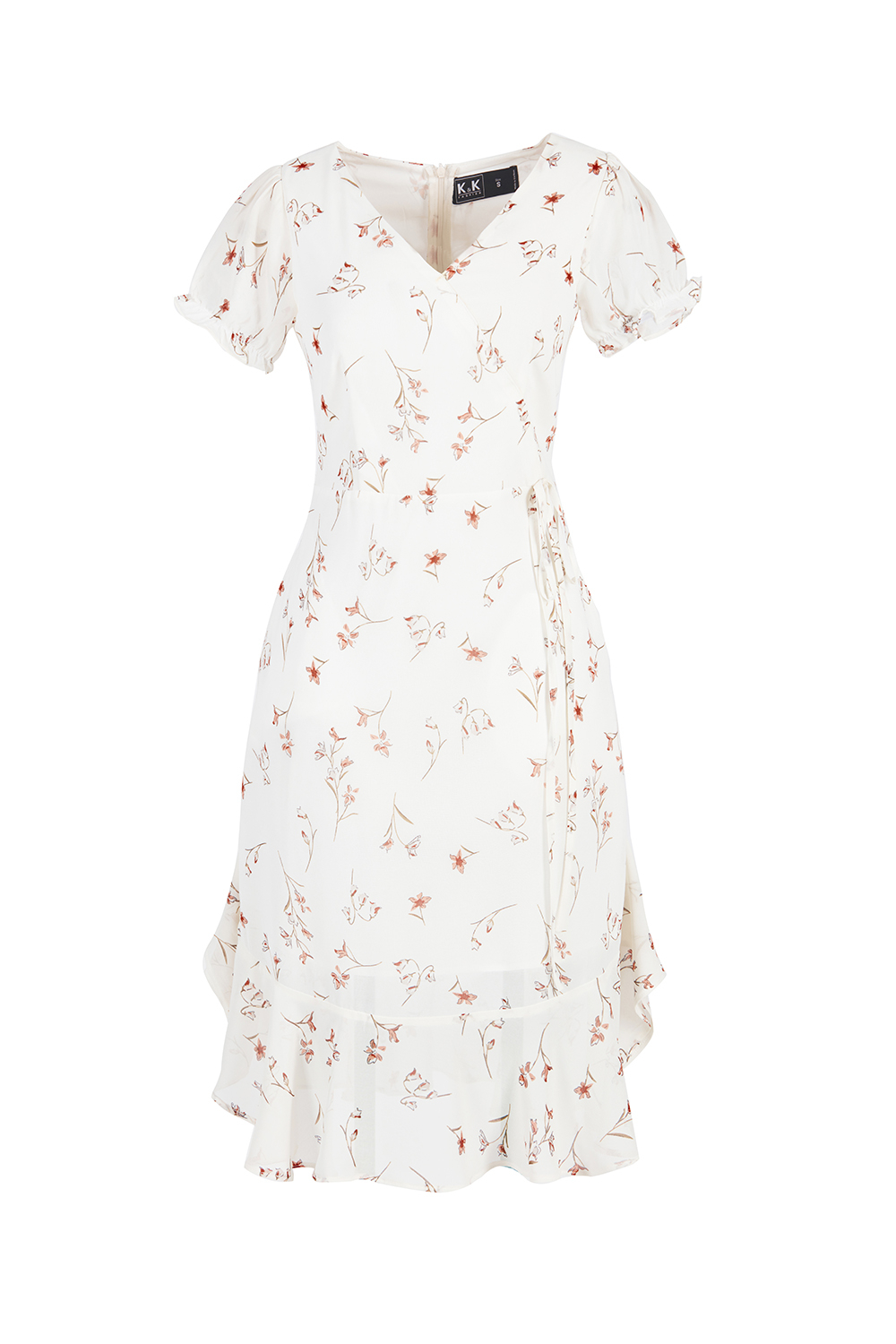 Đầm hoa chữ A tùng nhún bèo 