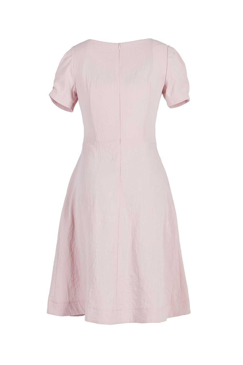 Đầm xòe tay ngắn cổ tròn 