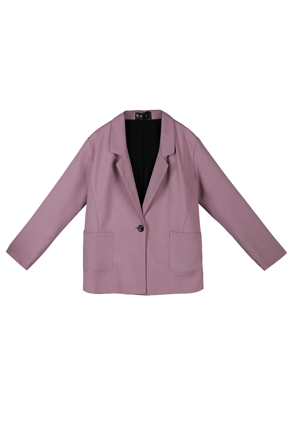 Áo khoác blazer tím phối hai túi nổi 