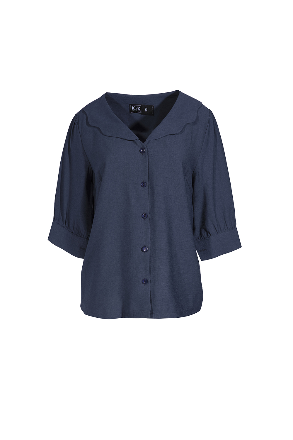 Áo sơ mi cổ sen tay lỡ 