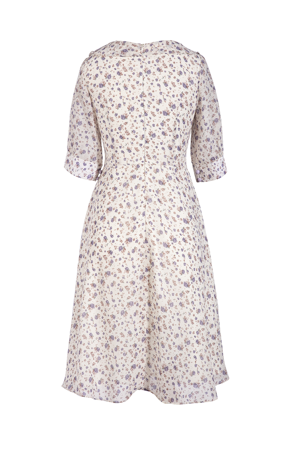 Đầm voan dáng xòe họa tiết hoa nhí 