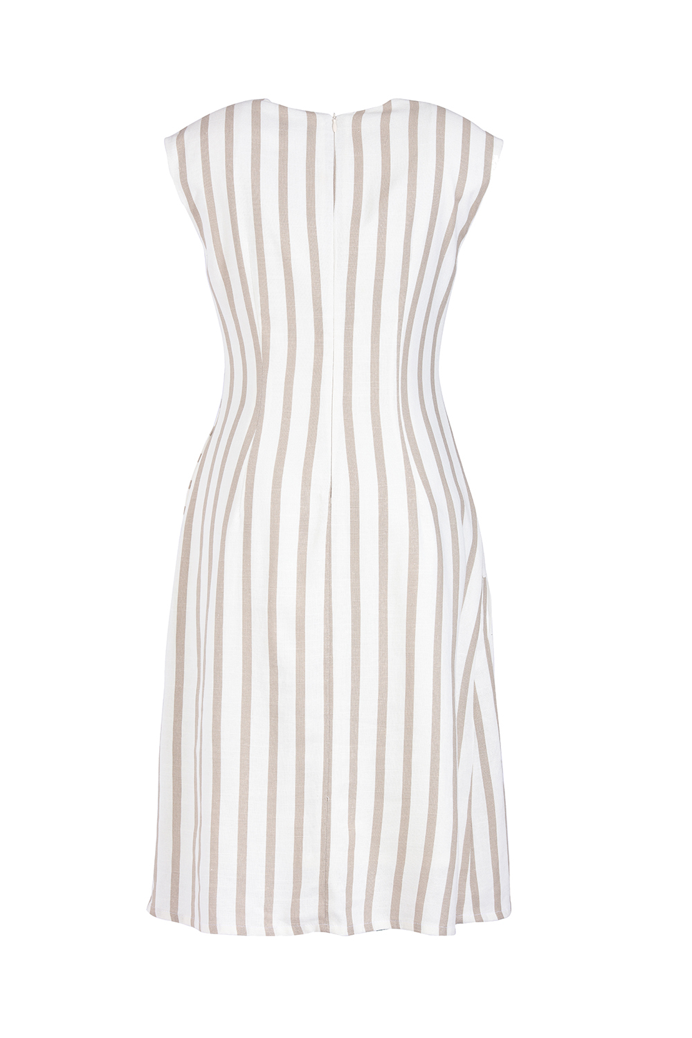 Đầm họa tiết sọc sát nách 