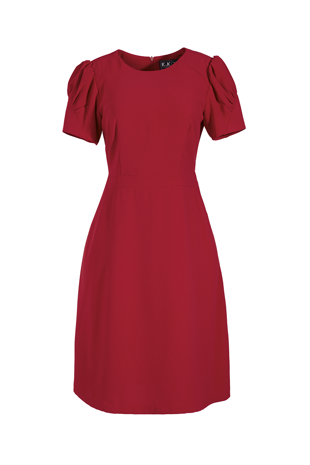 Đầm xòe cổ tròn tay phồng nhẹ 