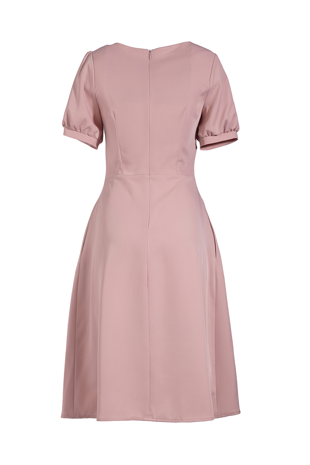 Đầm xòe tay ngắn phối bèo ngực 