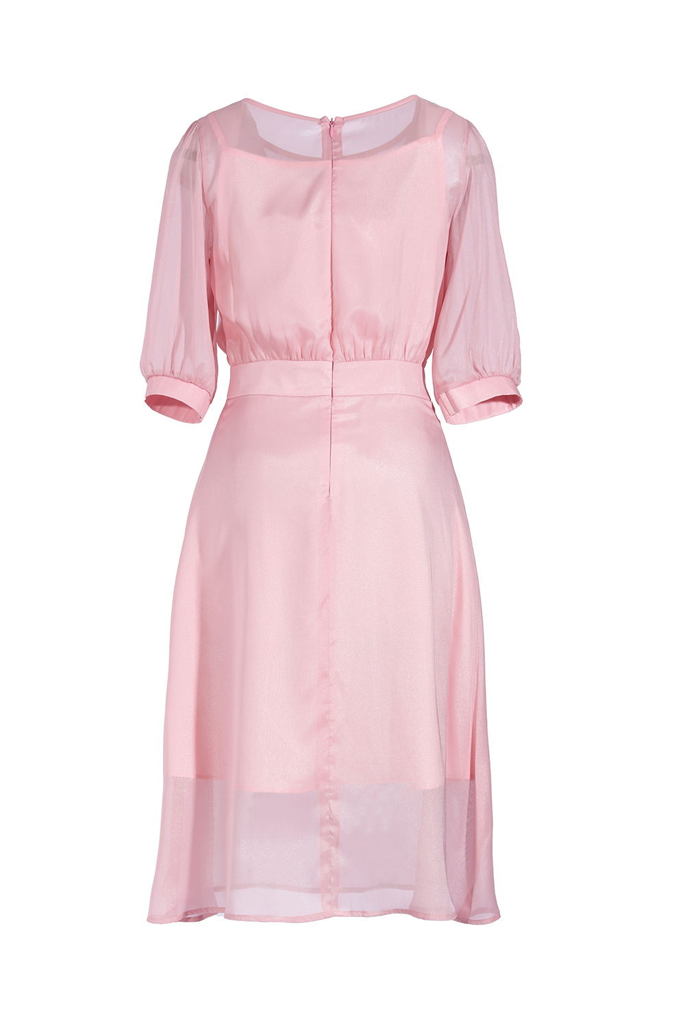 Đầm tơ ánh kim dáng xòe tay lỡ 