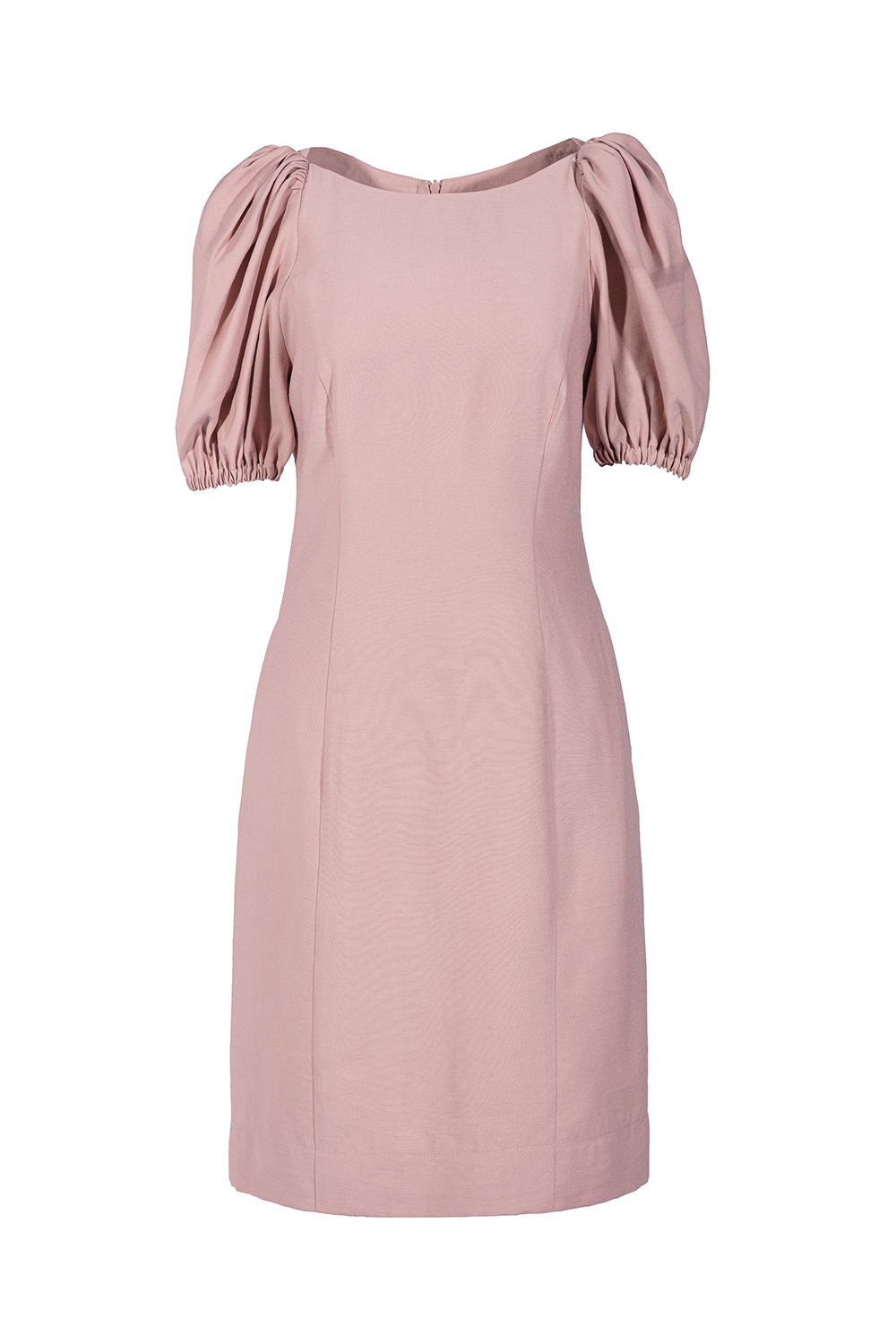 Đầm chữ A đơn sắc tay phồng 