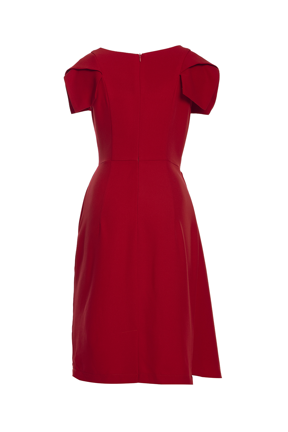 Đầm đỏ dáng chữ A phối bèo KK105-20 | Thời trang công sở K&K Fashion