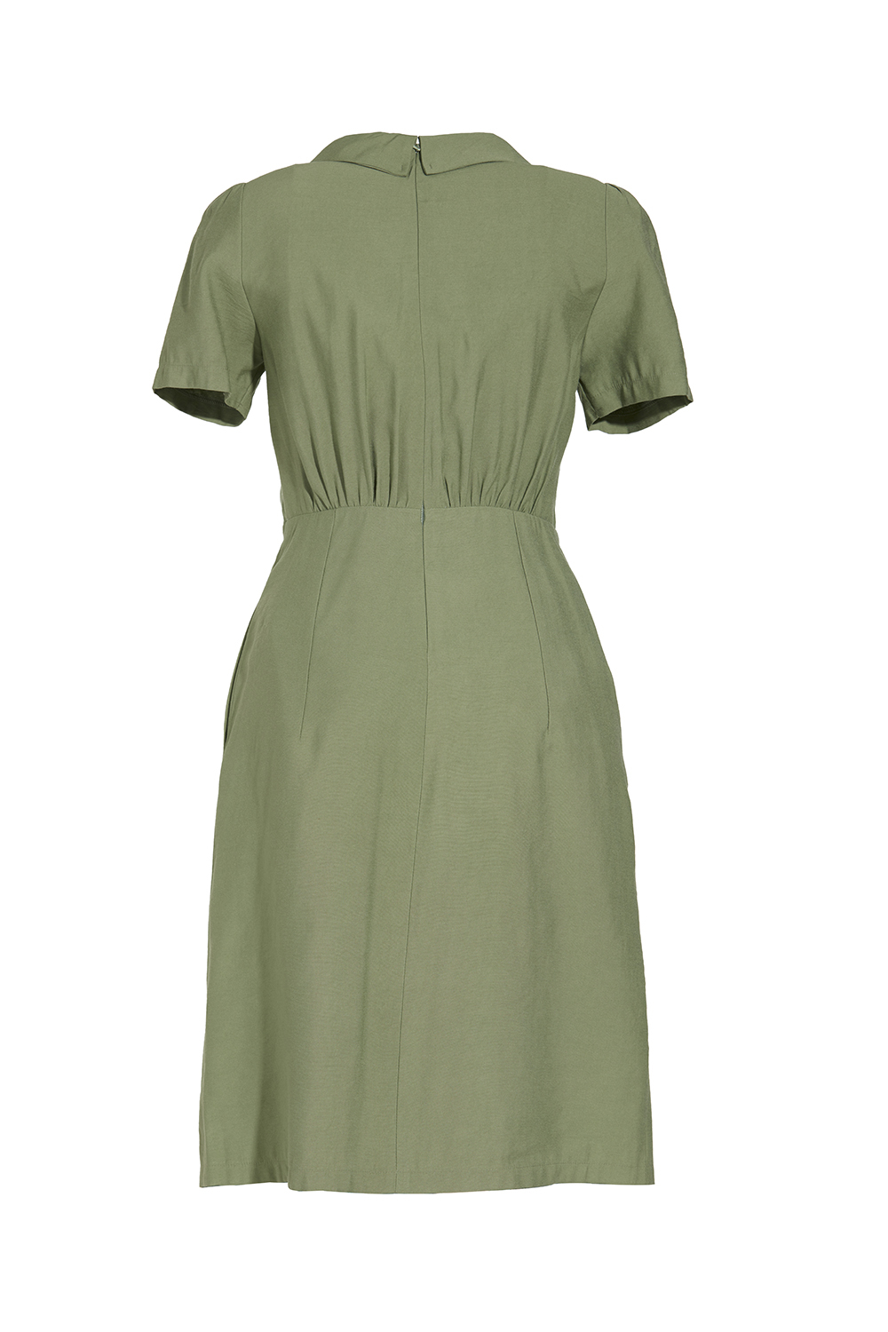 Đầm chữ A cổ đan tông đính nút 