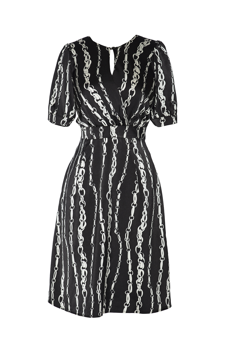 Đầm lụa dáng xòe nhấn eo 