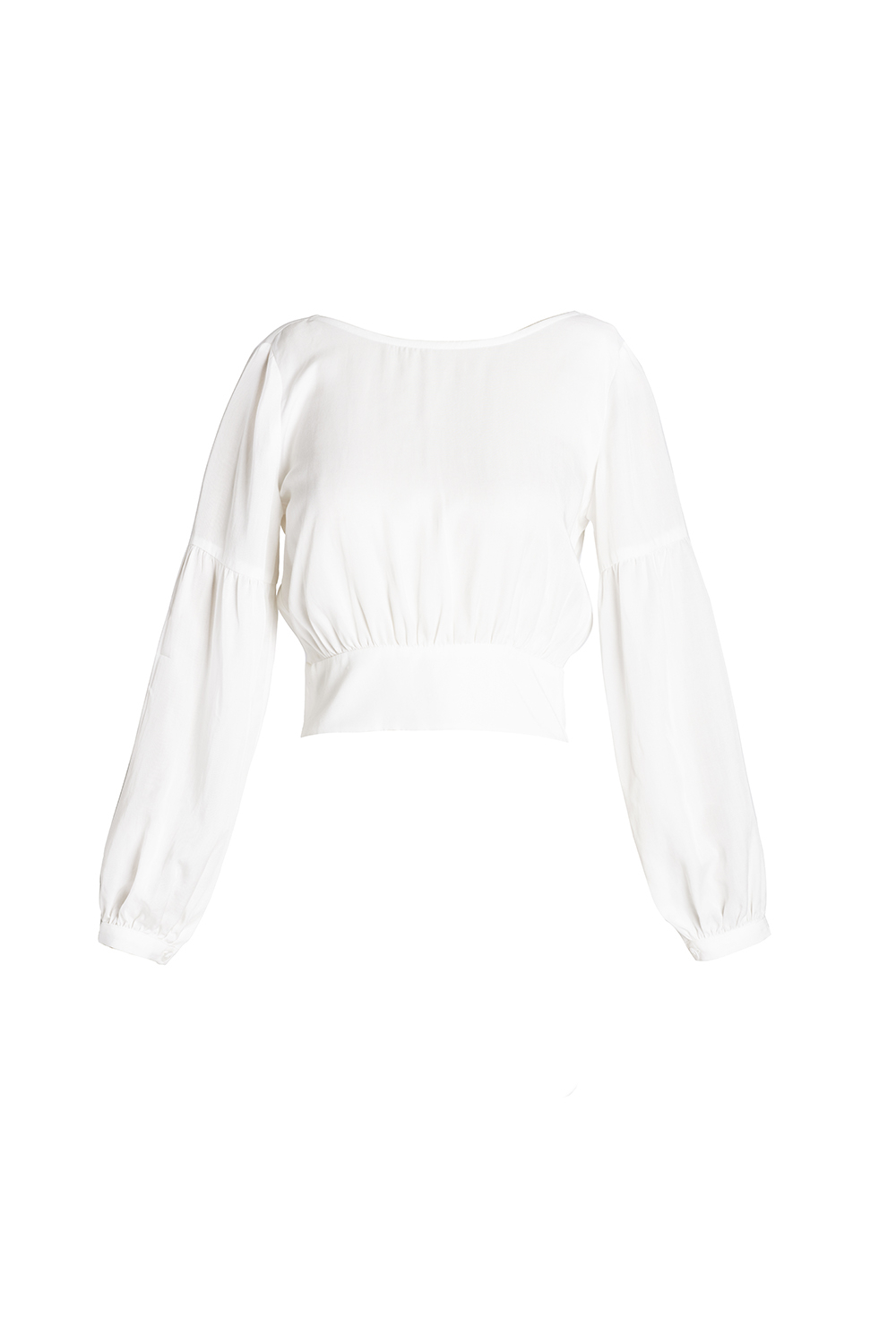 Áo croptop trắng tay dài 