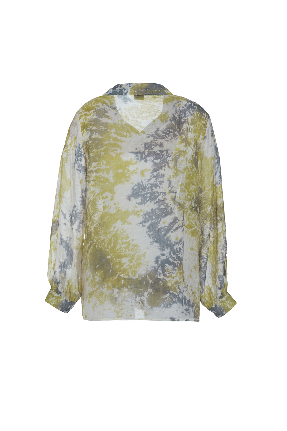 Áo sơ mi voan loang màu dài tay 