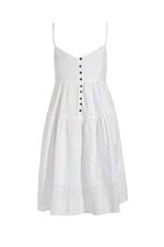 Đầm babydoll trắng 2 dây