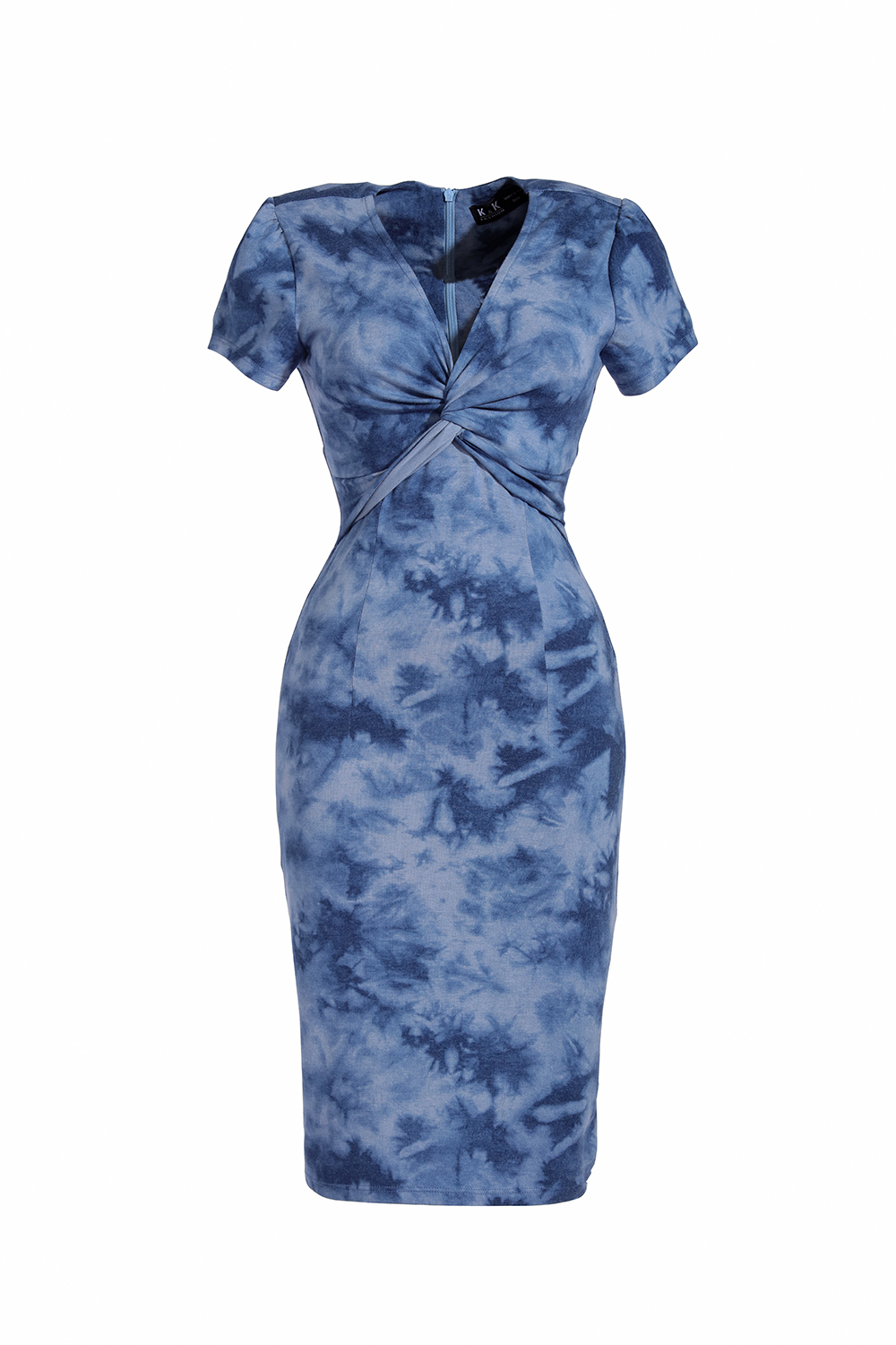 Đầm ôm xoắn ngực họa tiết tie dye 