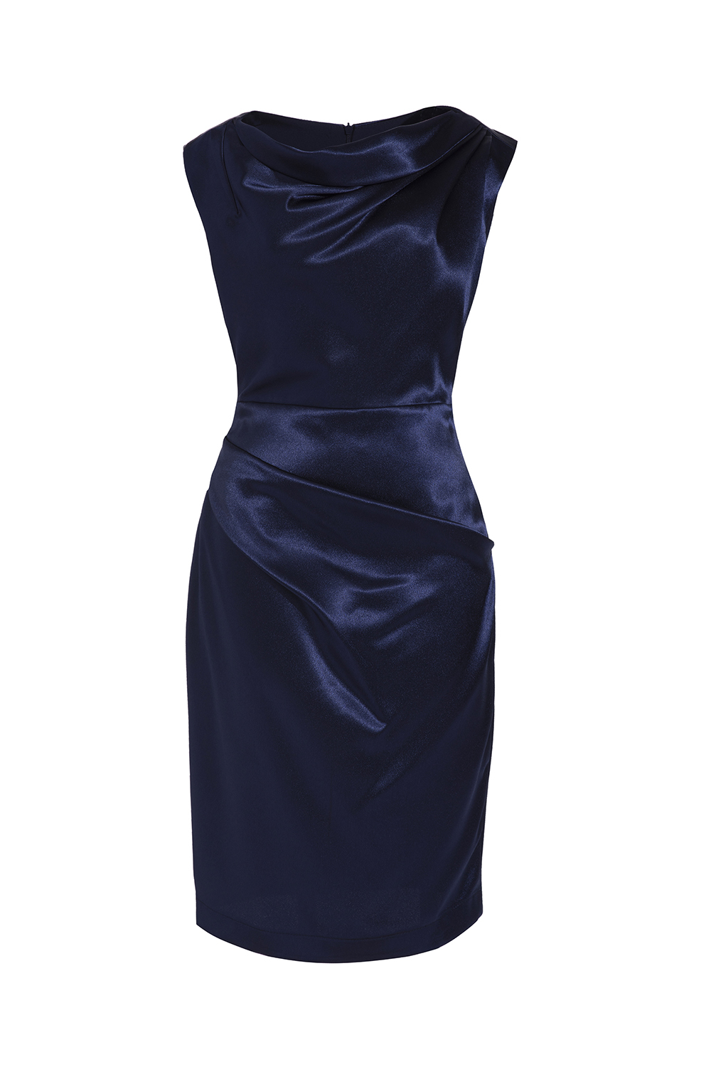 Đầm lụa dáng ôm sát nách eo xếp ly 